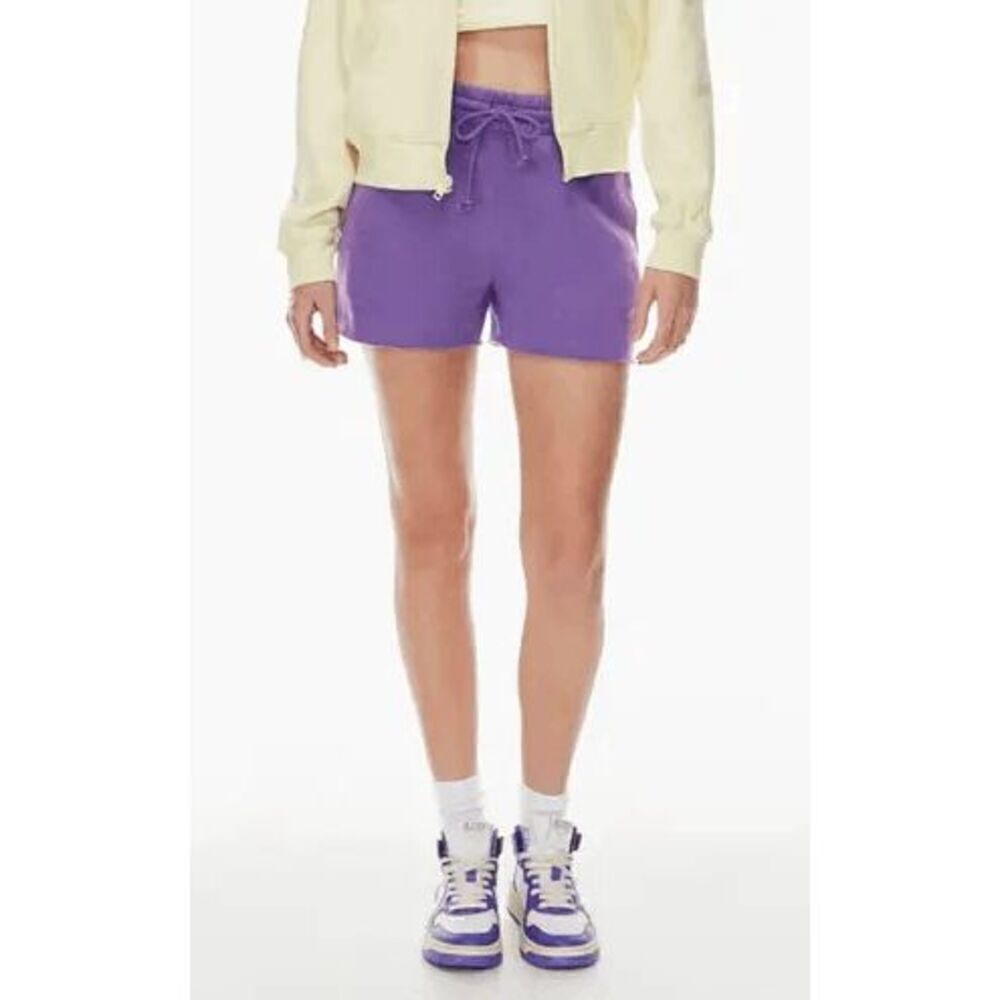 TNA Aritzia Cozy Fleece Boyfriend Shorts Purple Small